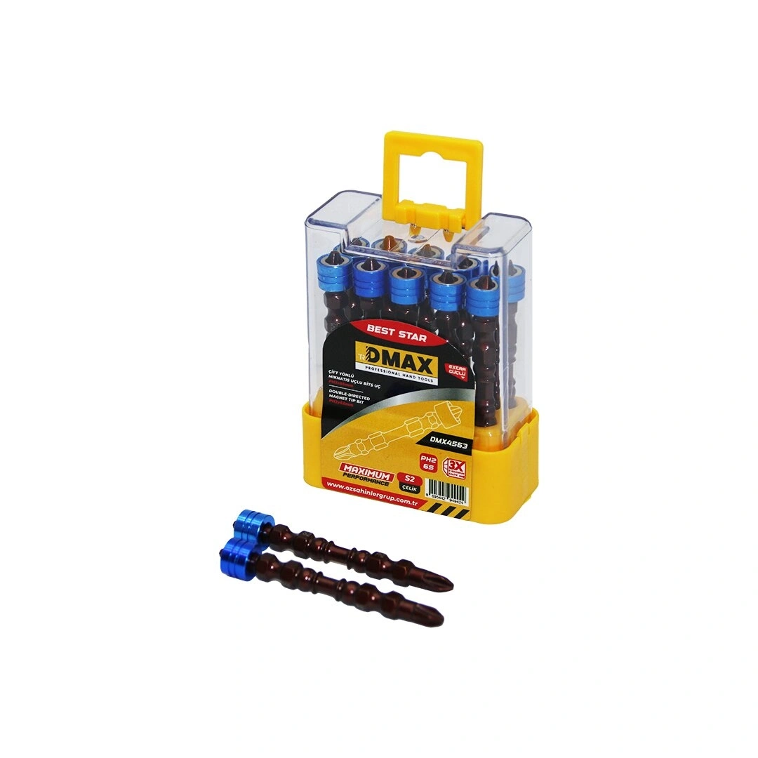 DMAX-4563 ( PH2 X 65MM ) ( ÇİFT YÖNLÜ ) ( YILDIZ ) MIKNATIS UÇLU BİTS*10X120