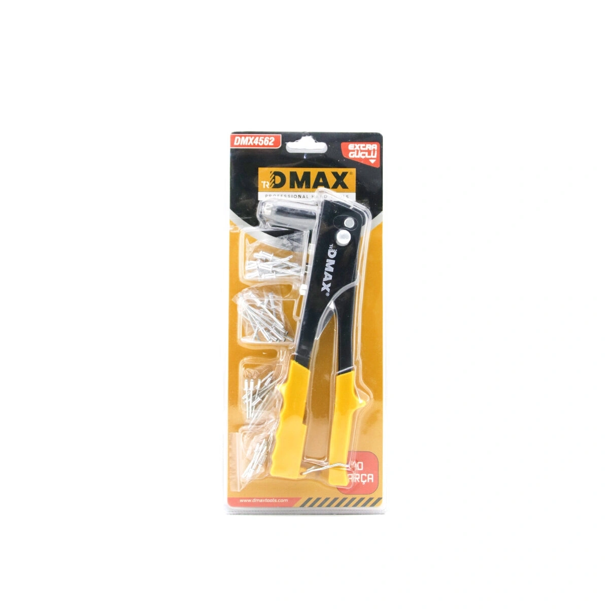 DMAX DMX-4562 PERÇİN TABANCA MAKİNE ( SETİ ) = 4 BOY UÇ = 2.4- 3.2 - 4 - 4.8)  + ( 4 BOY KALINLIK X 10PCS=40PCS İĞNE )*48
