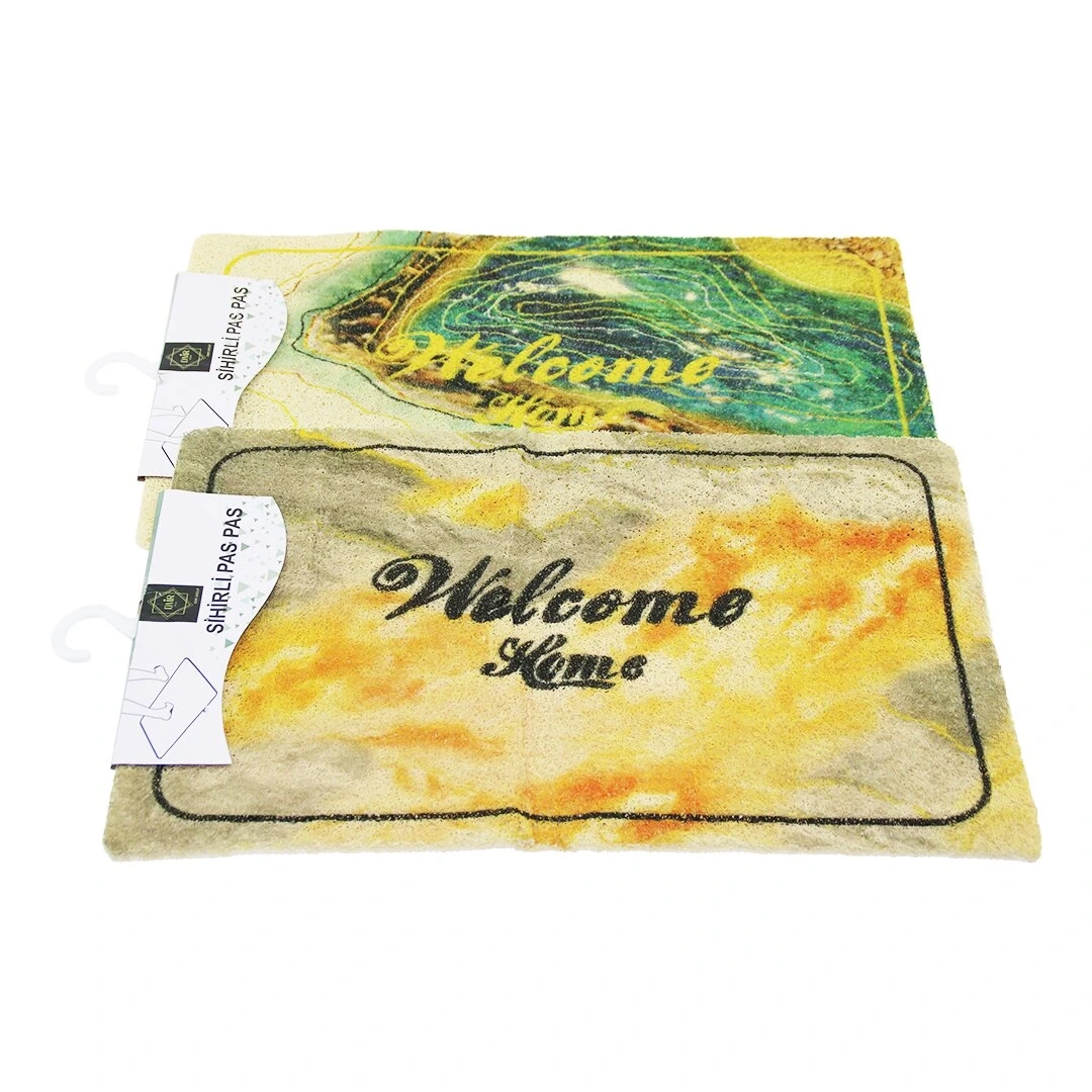 DMR HOME DMR-8393 ( DESENLİ & WELCOME HOME ) ( 37X57CM ) ( KAUÇUK PLASTİK ) KAPI PASPASI*100