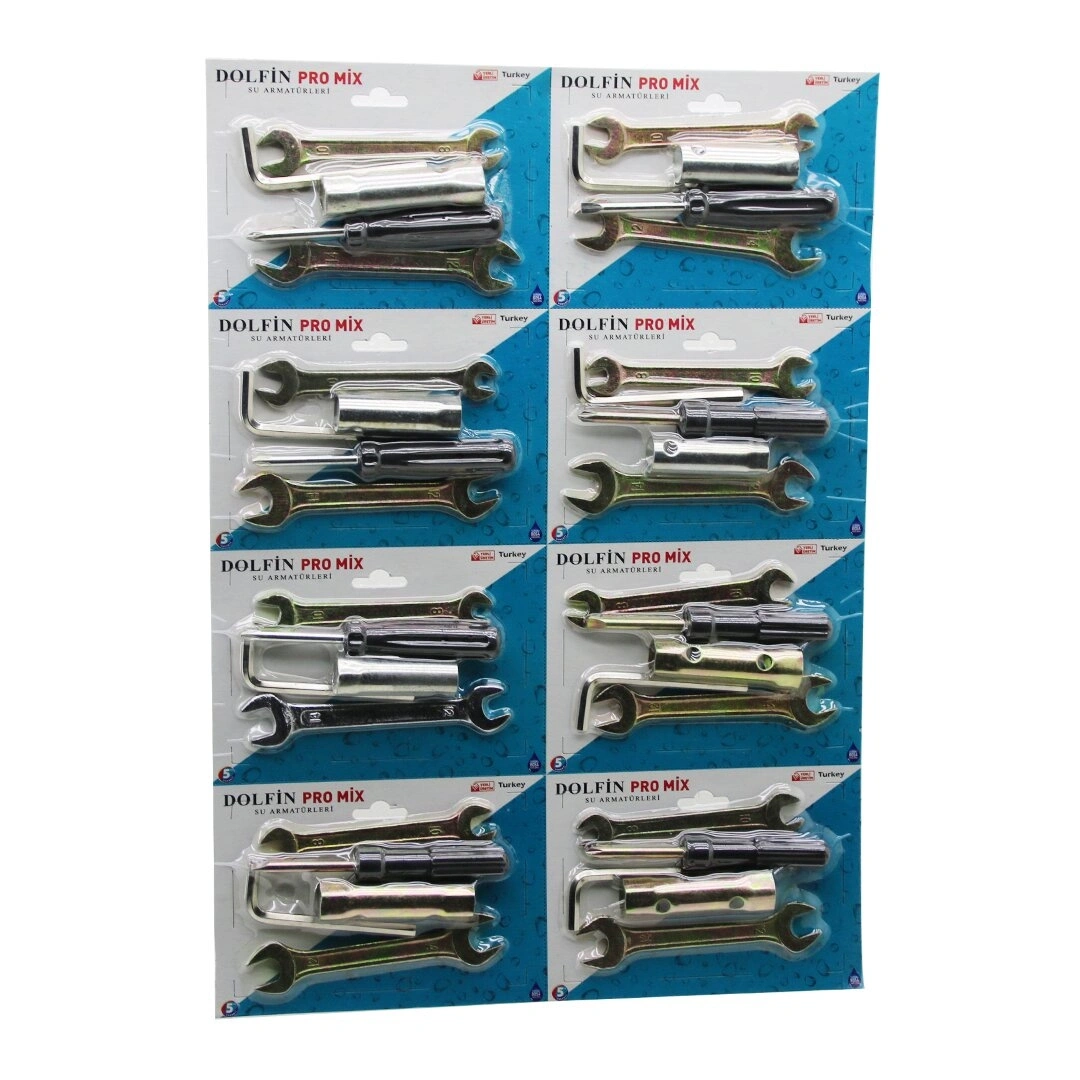 DOLFİN PRO MİX ( 5PCS ) MOTOR & TESİSAT EL ALETLERİ SET ( 8-10 & 12-14 AÇIK ANAHTAR & ALYAN & YILDIZ TORNAVİDA & KOVAN ANAHTAR )*8X10