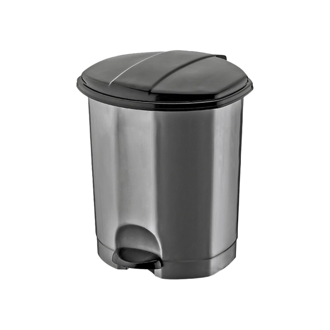 DÜNYA-01013-400&410 ( SİYAH & GRİ ) ( 18LT ) ( PEDALLI ) ÇÖP KOVASI PLASTİK ( 305X301X390MM )*6=K