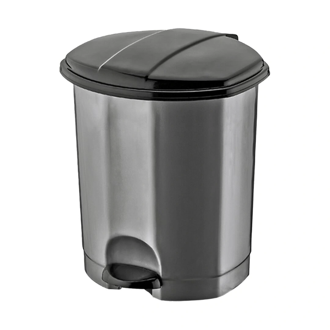 DÜNYA-01014-400&410 ( SİYAH & GRİ ) ( 30LT ) ( PEDALLI ) ÇÖP KOVASI PLASTİK ( 358X350X470MM )*4=K