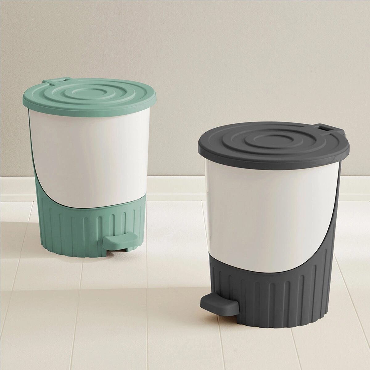 DÜNYA-01070-867 ( YEŞİL ) PASTEL- ( LÜX ) ( 14LT ) ( PEDALLI ) ÇÖP KOVASI PLASTİK ( 315X285X335MM )*6=K
