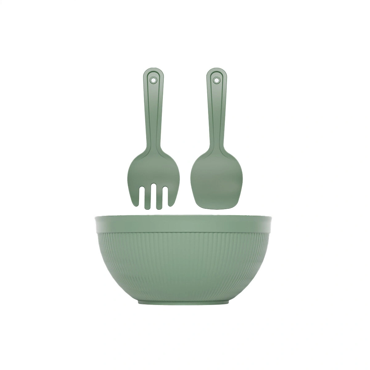 DÜNYA-10730-999 ( 3PCS ) DERİN SALATA SETİ PLASTİK ( 4000ML KASE & ÇATAL & KAŞIK )*12=K