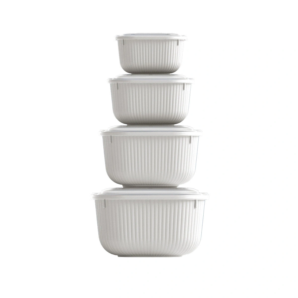 DÜNYA-30910-999 ( KARE ) ( 4PCS= 600-1100-1800-3000ML ) SIZDIRMAZ SAKLAMA KABI & KUTUSU SET (RENKLİ & ŞEFFAF PLS.KAP)*12=K