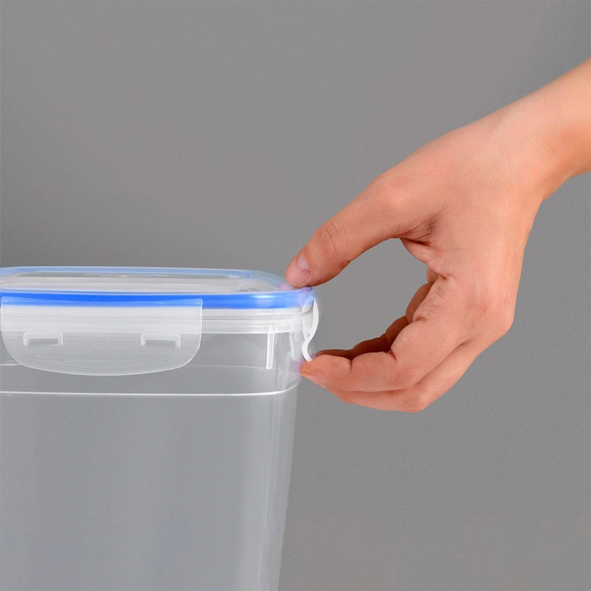 DÜNYA DP-30112-102 ( 800ML & DİKDÖRTGEN ) ( ŞEFFAF & BEYAZ ) SAKLAMA KABI ( CONTALI & SIZDIRMAZ )*12=K
