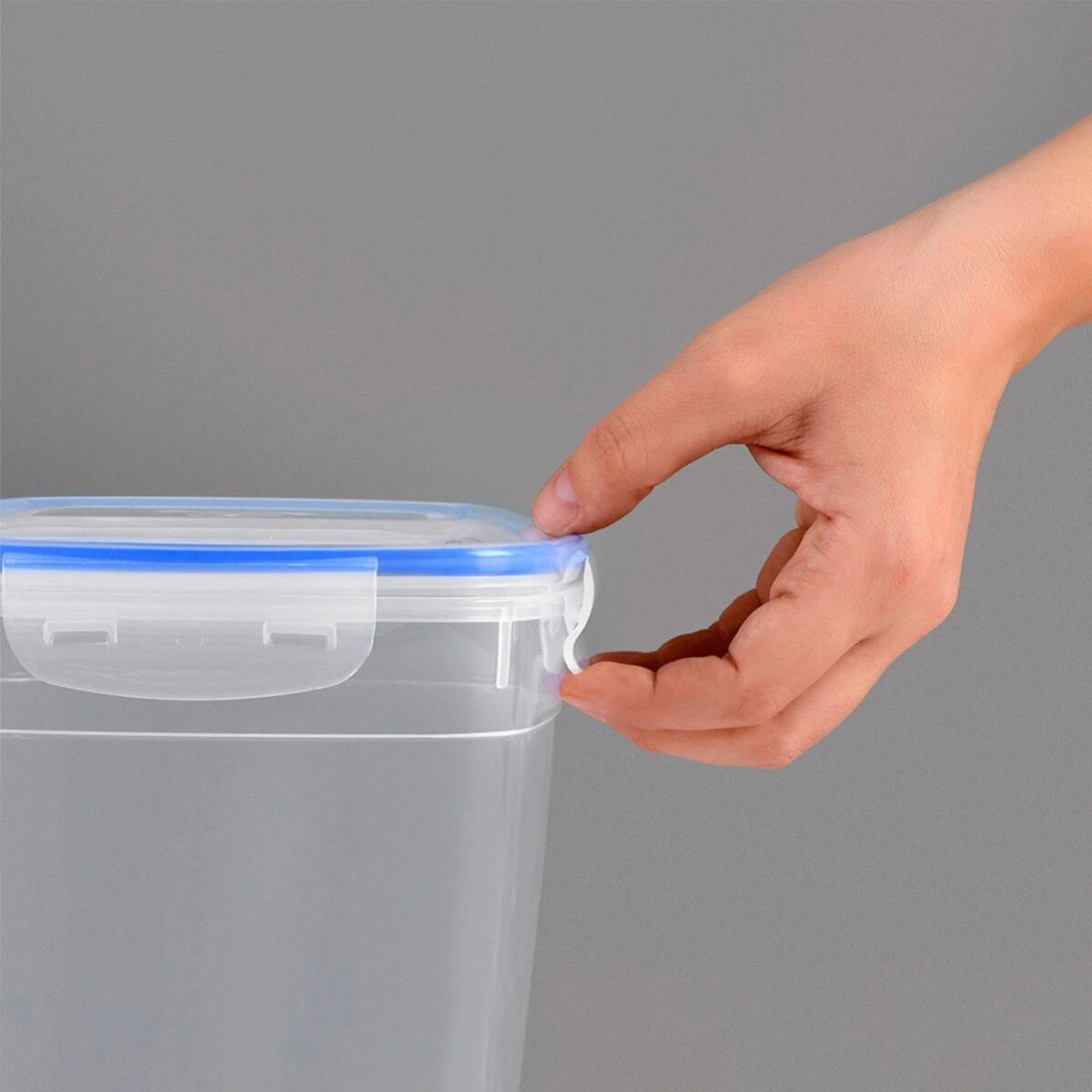 DÜNYA DP-30115-102 ( 4000ML & DİKDÖRTGEN ) ( ŞEFFAF & BEYAZ ) SAKLAMA KABI ( CONTALI & SIZDIRMAZ )*12=K