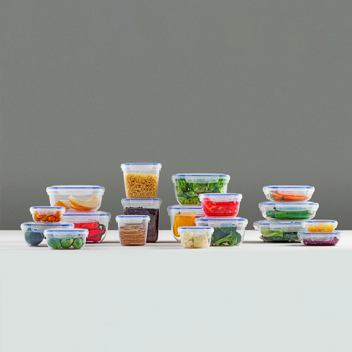 DÜNYA DP-30115-102 ( 4000ML & DİKDÖRTGEN ) ( ŞEFFAF & BEYAZ ) SAKLAMA KABI ( CONTALI & SIZDIRMAZ )*12=K