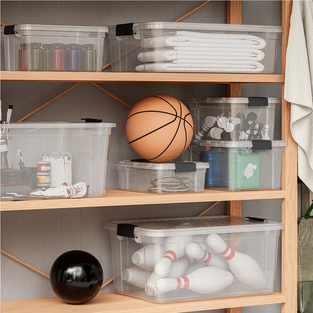 DÜNYA DP-33104-102 ( 7LT ) ( ŞEFFAF ) ÇOK AMAÇLI SAKLAMA KUTUSU & ORGANİZER ( KİLİTLİ KAPAK ) ( 360X250X115MM )*12=K