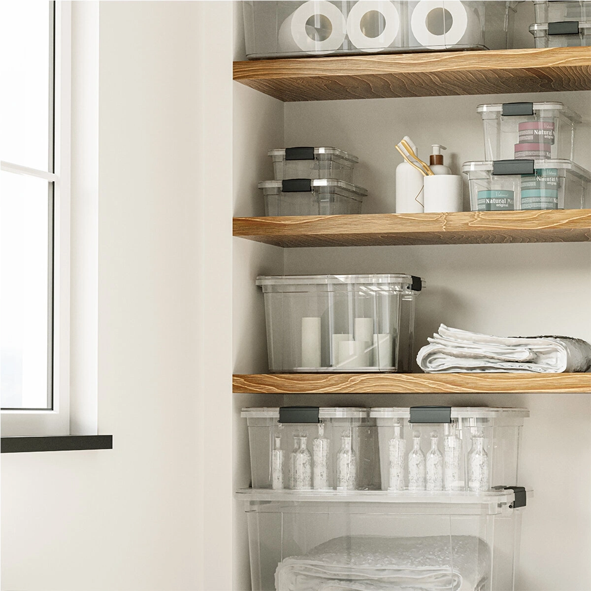 DÜNYA DP-33104-102 ( 7LT ) ( ŞEFFAF ) ÇOK AMAÇLI SAKLAMA KUTUSU & ORGANİZER ( KİLİTLİ KAPAK ) ( 360X250X115MM )*12=K