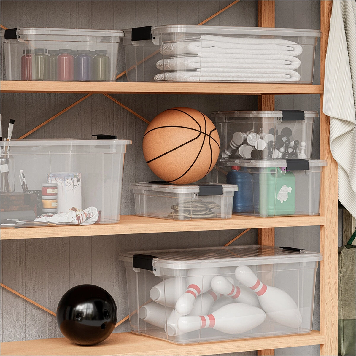 DÜNYA DP-33111-102 ( 1.75LT ) ( ŞEFFAF ) ÇOK AMAÇLI SAKLAMA KUTUSU & ORGANİZER ( KİLİTLİ KAPAK ) ( 140X204X97MM )*24=K