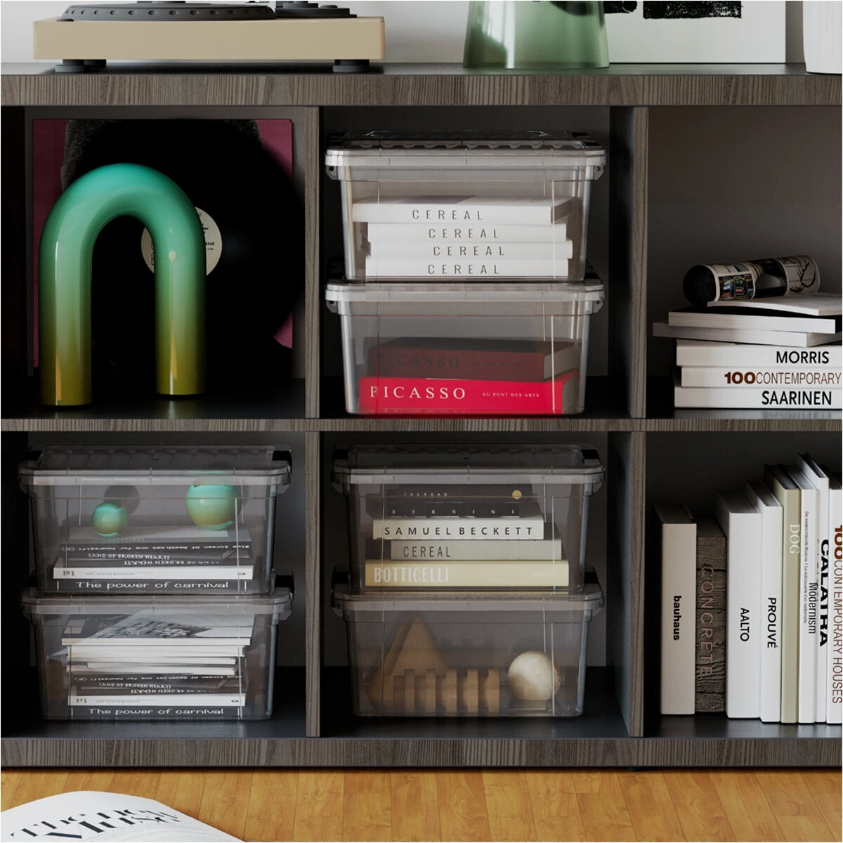 DÜNYA DP-33113-102 ( 6.25LT ) ( ŞEFFAF ) ÇOK AMAÇLI SAKLAMA KUTUSU & ORGANİZER ( KİLİTLİ KAPAK ) ( 210X305X145MM )*12=K