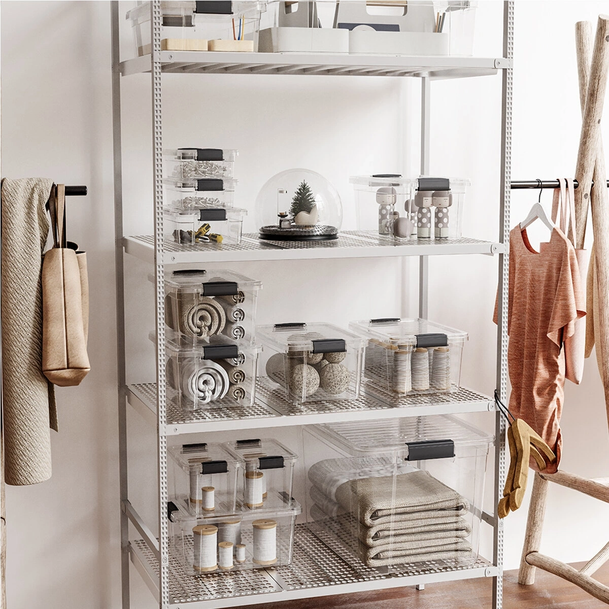 DÜNYA DP-33116-102 ( 34LT ) ( ŞEFFAF ) ÇOK AMAÇLI SAKLAMA KUTUSU & ORGANİZER ( KİLİTLİ KAPAK ) ( 361X526X236MM )*8=K