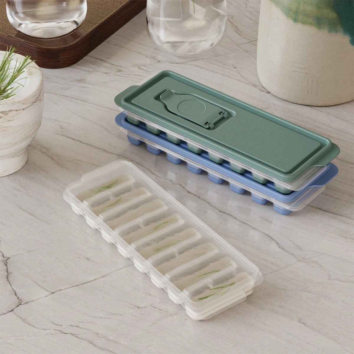 DÜNYA MTF-16009-999 ( DİKDÖRTGEN ) ( PLASTİK ) SİLİKON TABANLI ÇUBUK BUZLUK ( KAPAKLI )*36=K