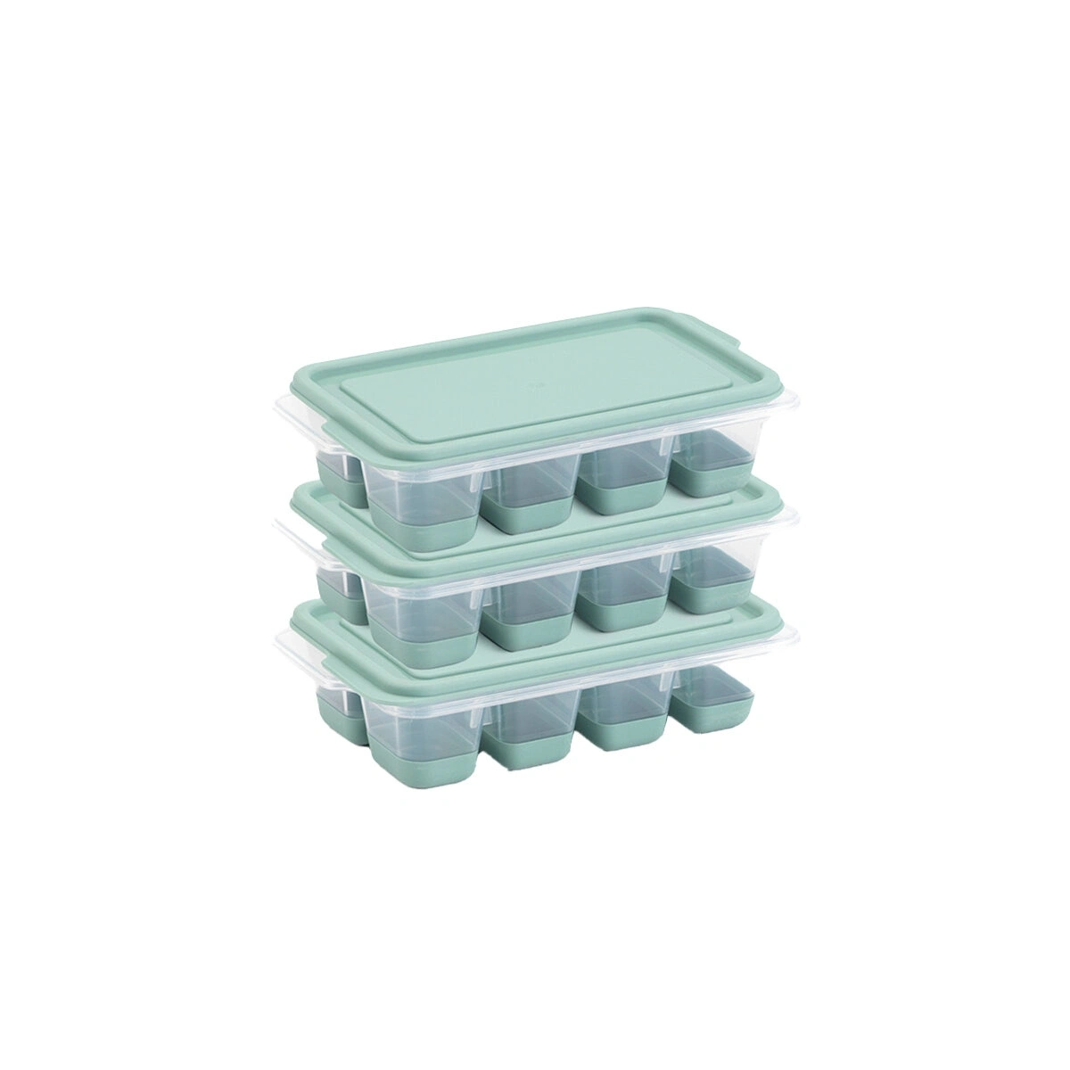 DÜNYA MTF-16016-999 ( 3PCS & 9LU ) ( MİNİ ) ( KÜP ŞEKİL ) PLASTİK BUZLUK ( KAPAKLI ) ( SİLİKON TABAN=YAPIŞMAZ & PARMAK BAS ÇIKARLI )*36=K