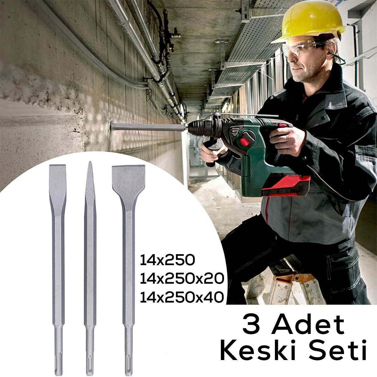 ELTAŞ LRD-133 ( 3PCS ) MURÇ SETİ ( SİVRİ -DÜZ ) 25CM*25