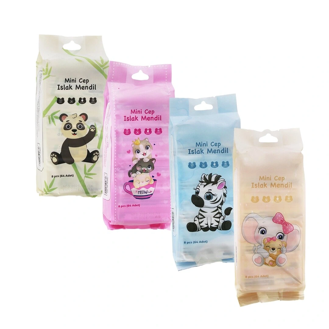 PANGO KRD-7373 ( MİNİ ) CEP ISLAK MENDİL ( MİX ) ( 14X15CM ) ( 8PCS X 8 PKT=64PCS )*60=K