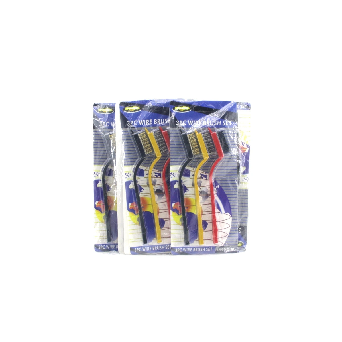 ENFA ENF-812B ( 3PCS ) MİNİ TEL FIRÇA SETİ ( RENKLİ SAPLI )*10X30