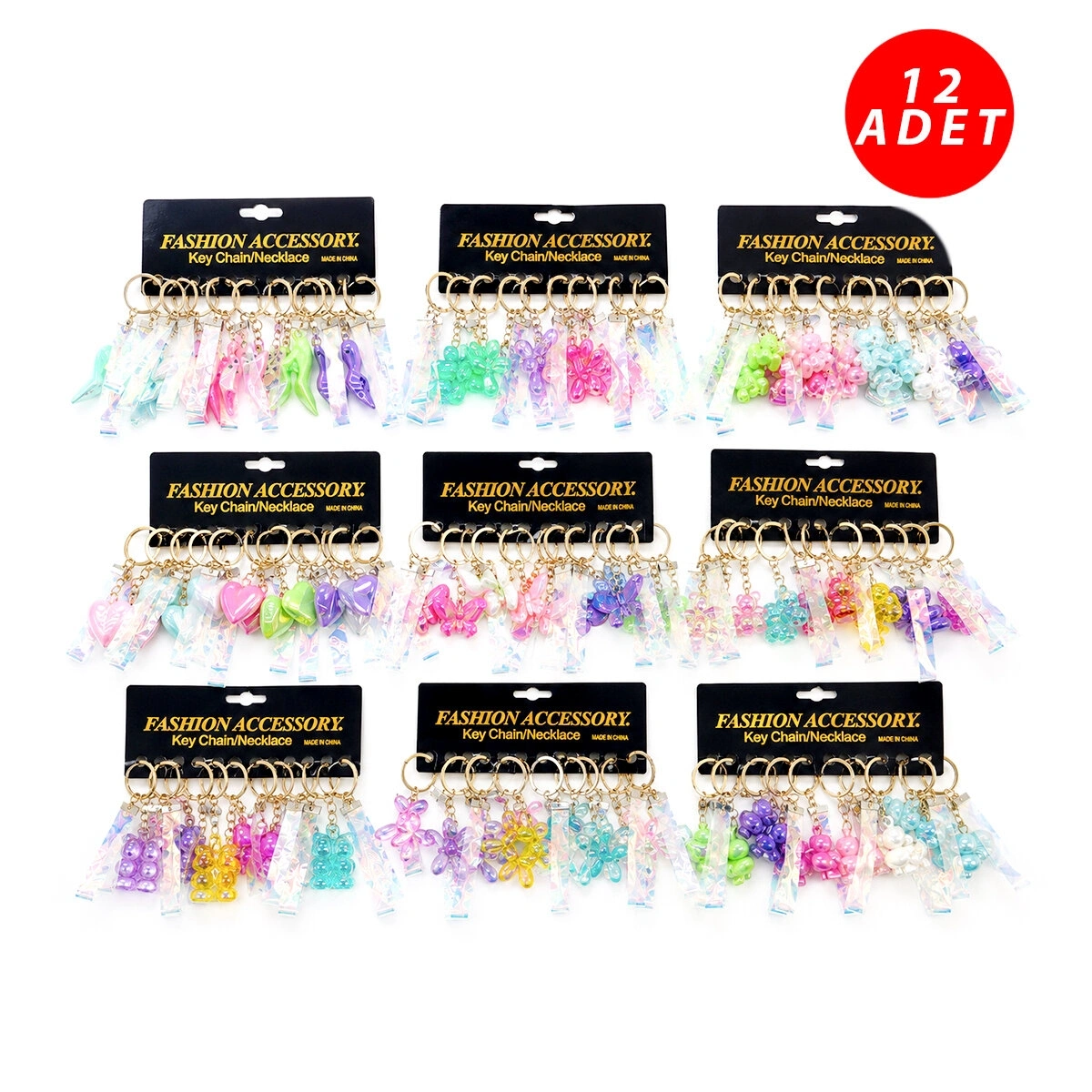 FASHION ACCESSORY K-6073 FİGÜRLÜ ANAHTARLIK ( MİX = DESEN & RENK )*12X60