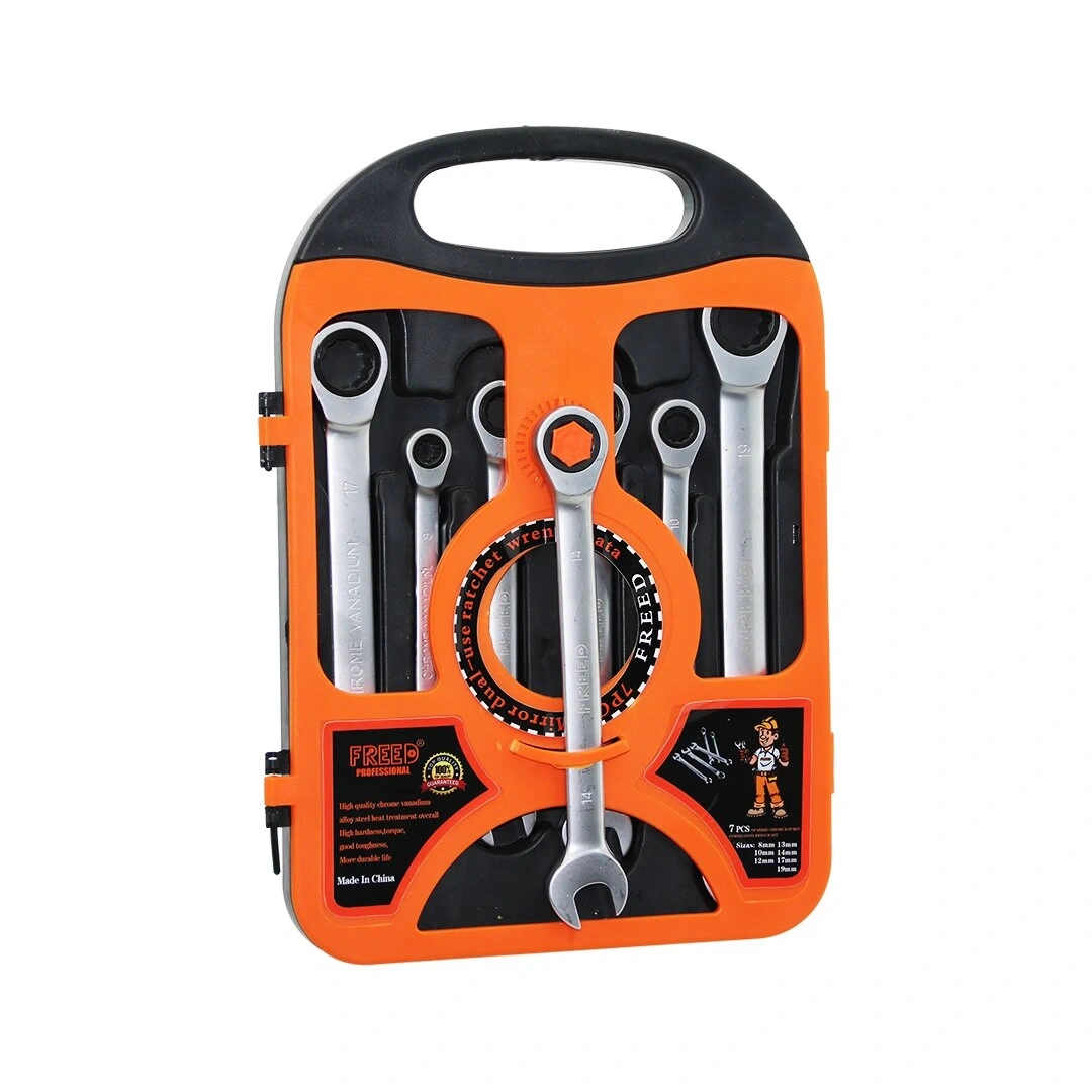FREED PROFFESSIONAL ( 7PCS ) ( CIRCIR KOMBİNE AÇIK ANAHTAR ) SETİ ( 8-10-12-13-14-17-19MM ) ( PLASTİK TAŞIMA ÇANTA STAND )*30