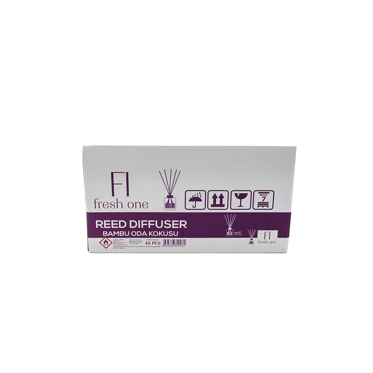 FRESH ONE ( 60ML ) ( 3-ÇUBUKLU ) BAMBU ORTAM KOKUSU (PLASTİK ŞİŞE) ( GARDEN & LAVANDER & BABY POWDER & AFRİCAN MANGO)*48=K