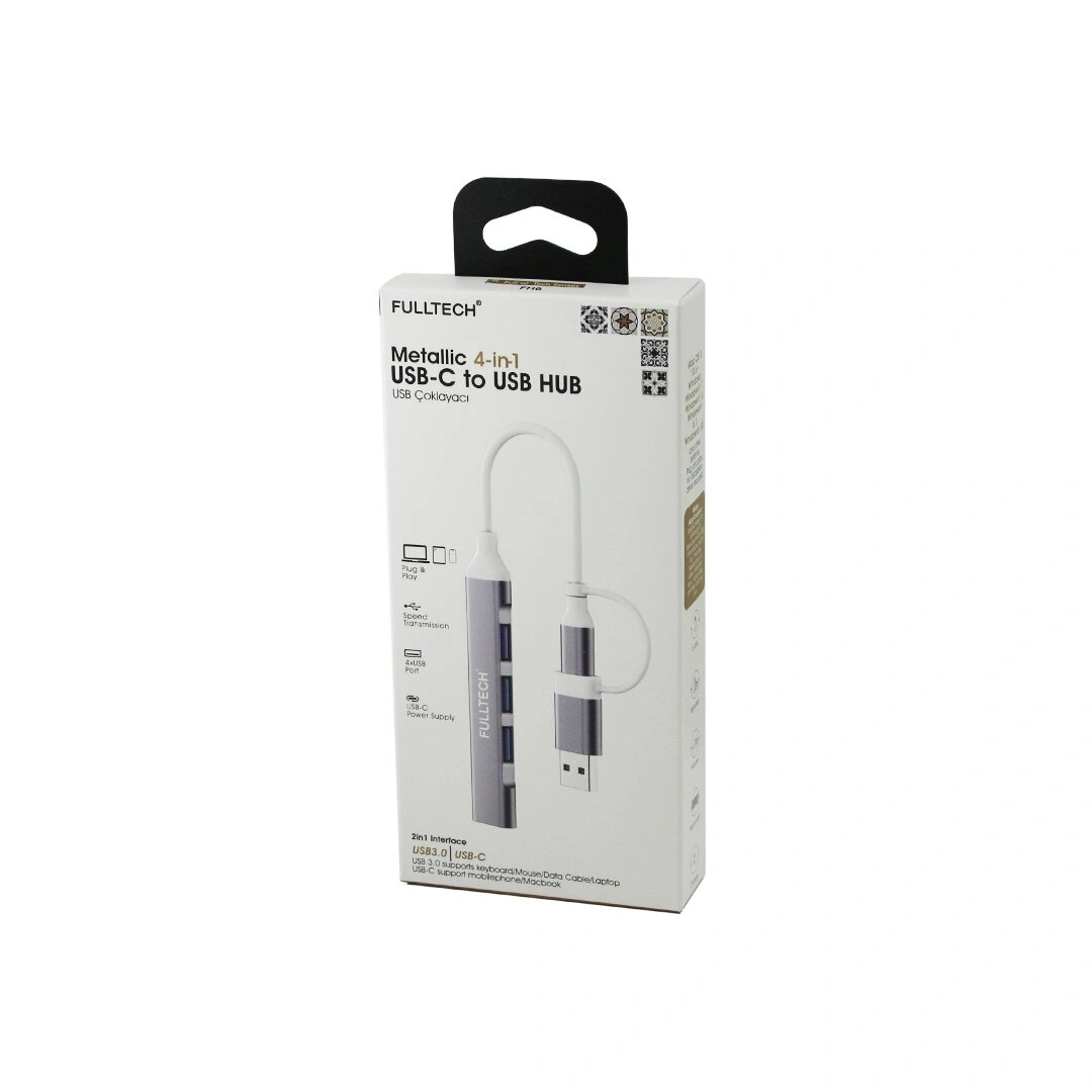 FULLTECH FH-6 ( 4İN1 ) USB PORTLU ÇOĞALTICI ( USB TO TYPC-E ) ( 4 X USB PORT )*10X10
