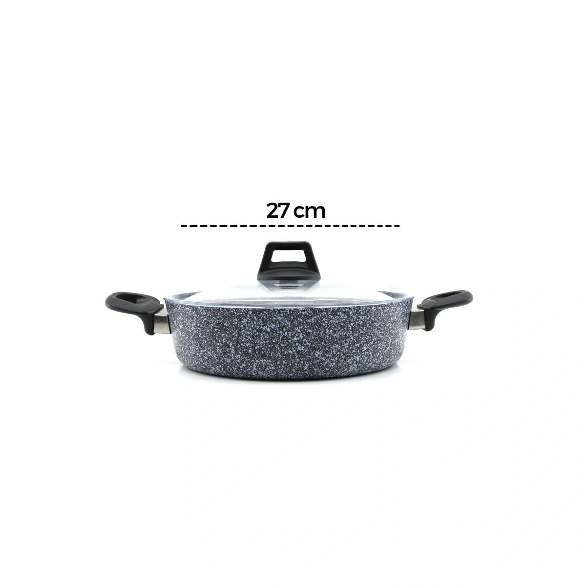 GAB ÇIRAĞAN ( GRİ ) ( 7 PARÇA ) GRANİT TENCERE & TAVA SETİ ( 20-24CM DERİN & 27CM BASIK CAM KAPAK TENCERE & 26CM TAVA)*1