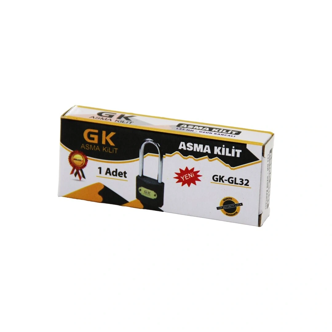 GK GK-GL32 ( 32MM & GRİ ) ( UZUN KANCALI ) ASMA KİLİT*6X40