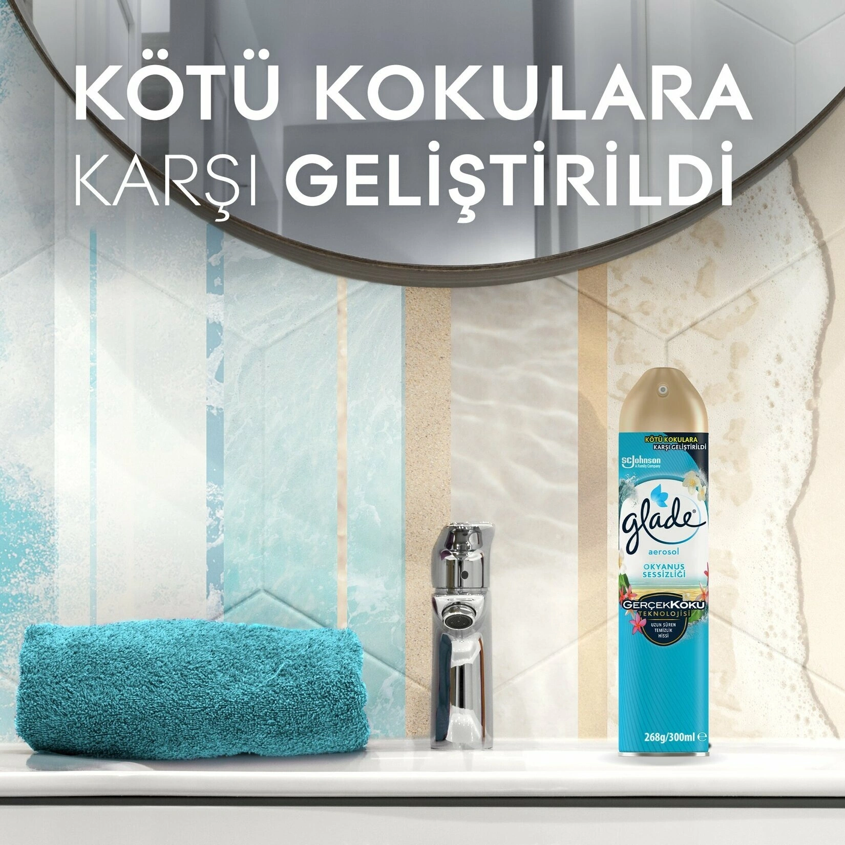 GLADE AEROSOL OKYANUS ORTAM ODA KOKUSU SPREY ( 300ML )*12=K