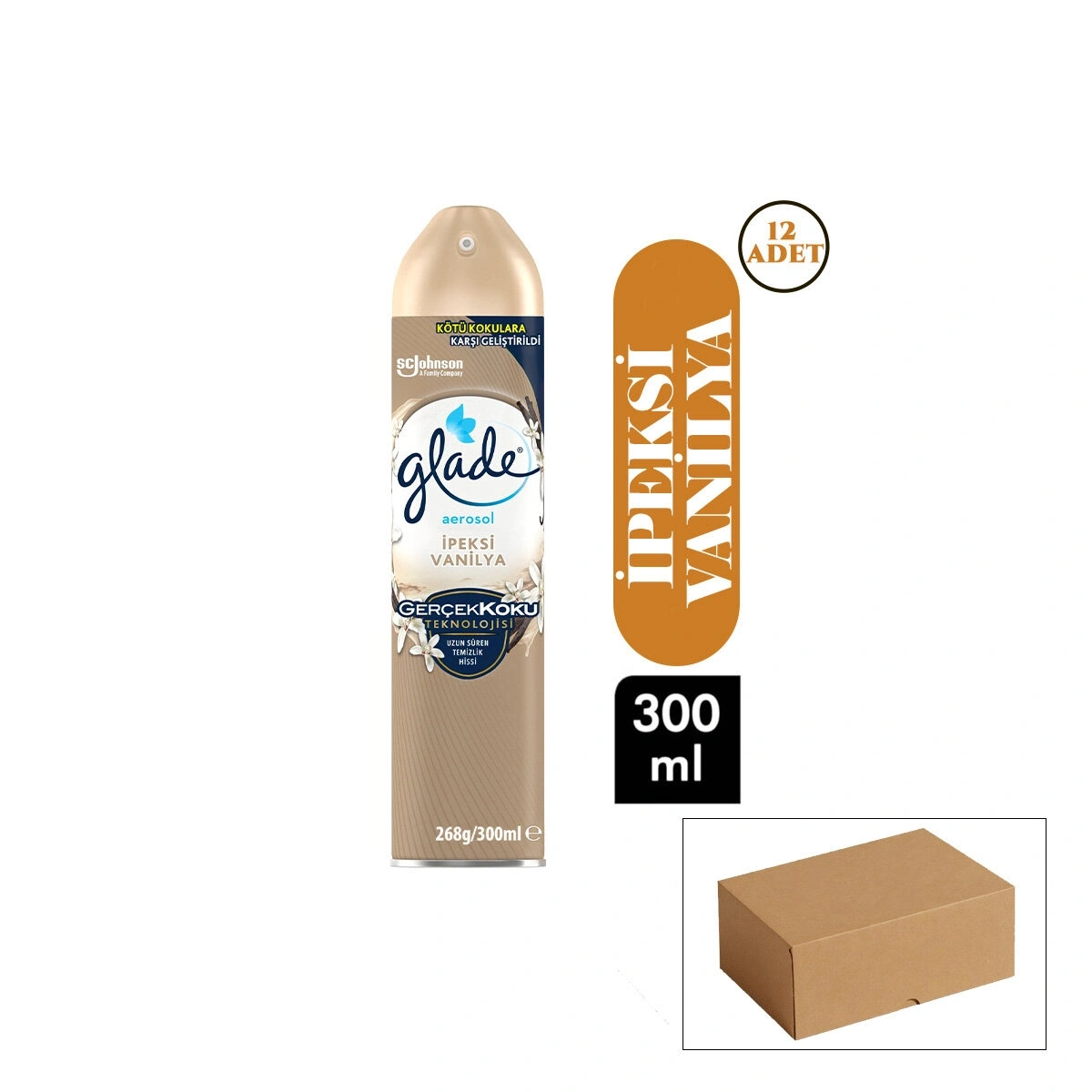GLADE AEROSOL VANİLYA ODA KOKUSU SPREY ( 300ML )*12=K