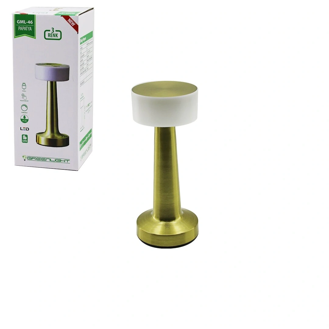 GREENLIGHT GML-46 ( PAPATYA ) MASA LAMBASI ( DOKUNMATİK ) ( USB ŞARJLI ) ( 3 FONKSİYON RENKLİ ) ( LED:1-3W ) ( INPUT:5V )*40