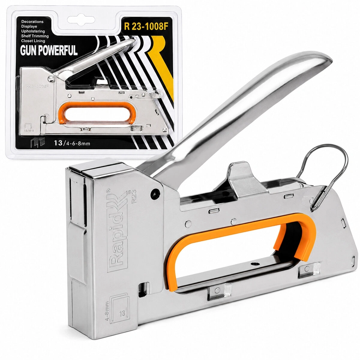 GUN POWERFUL R23-1008F ( METAL ) ( MOBİLYA ) ZIMBA MAKİNESİ ( NO-13 / 4-6-8MM )*60