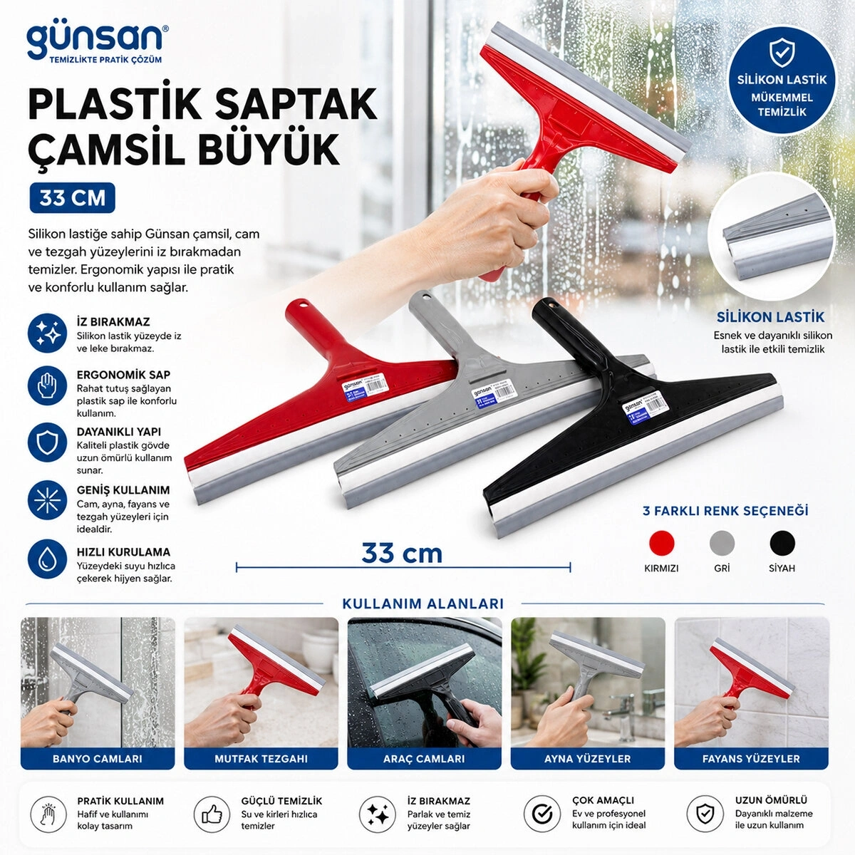 GÜNSAN  ( -026 007 ) ( 33CM ) ( BÜYÜK ) CAMSİL & ÇEKPAS*50