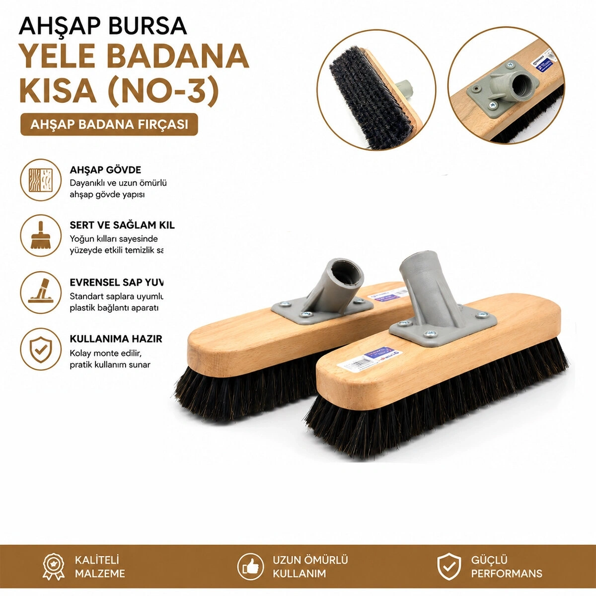 GÜNSAN ( NO-3 ) ( -011 009 ) AHŞAP BADANA FIRÇASI*12=K