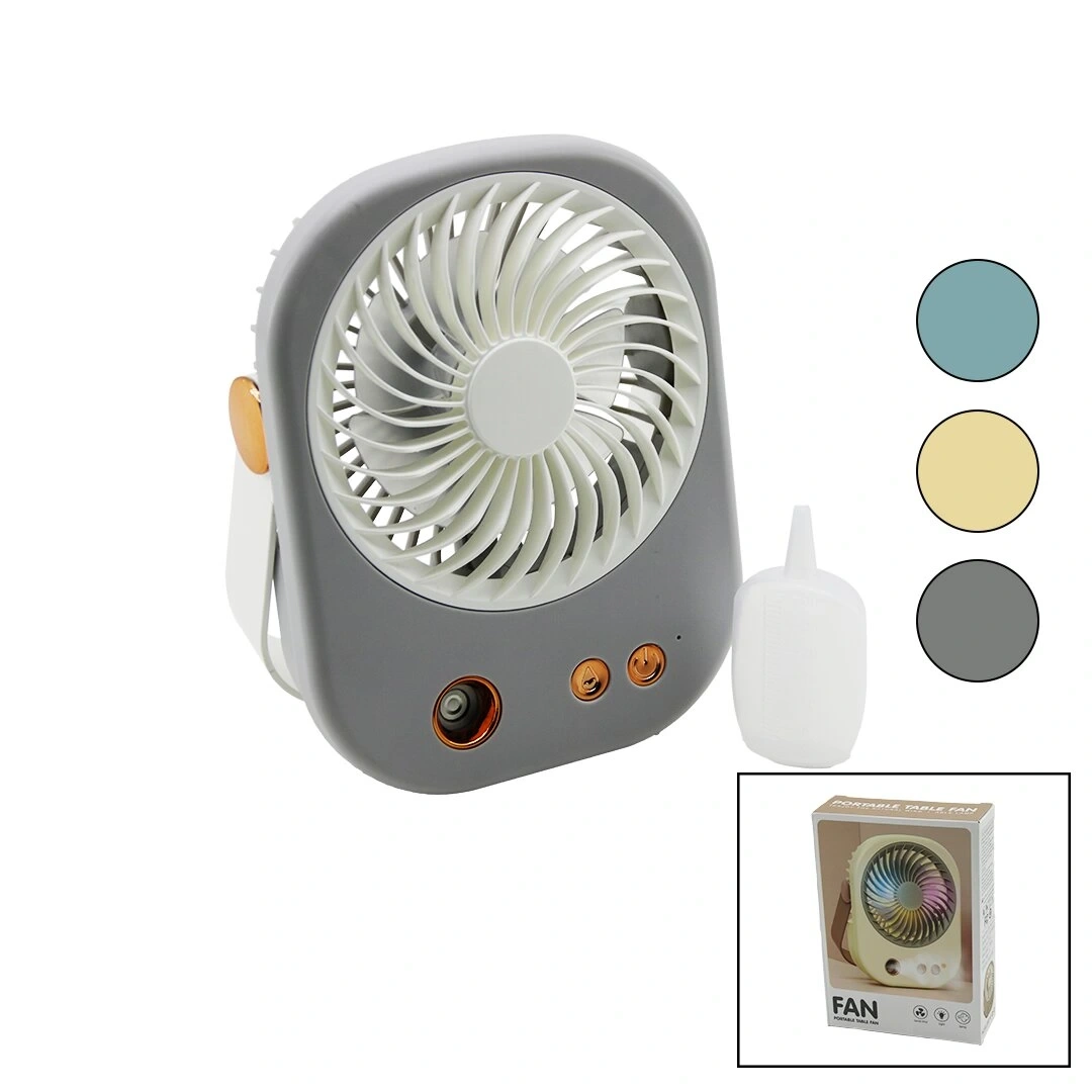 HASUBA HS-284 BJJ-566 (SU SPREYLİ) (USB MİNİ FAN) (15.5X12CM) MASA ÜSTÜ (USB ŞARJLI) (2İN1 KULP=TAŞIMA & DURUŞ) (3 KADEME HIZ) MİNİ VANTİLATÖR*120