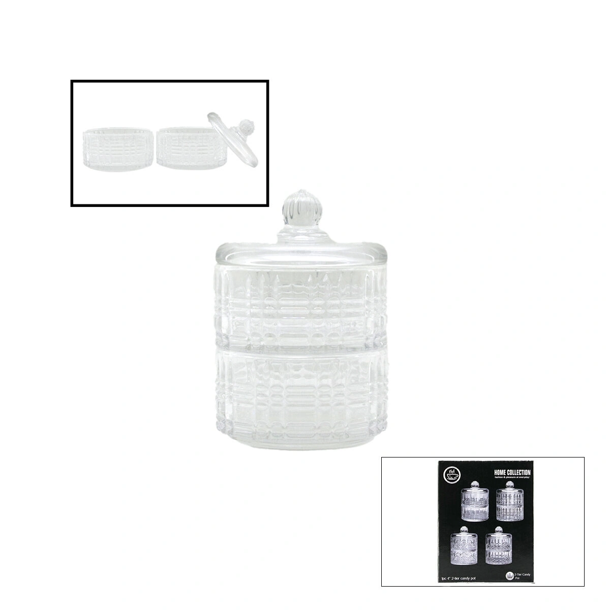 HOME COLLECTION SDG1009B CHESTER ( 2 KATLI ) CAM KAPAKLI ŞEKERLİK & LOKUMLUK*12=K