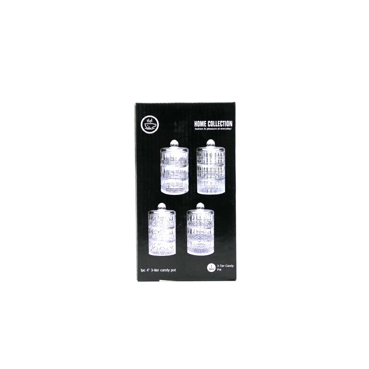 HOME COLLECTION SDG1009C/G CHESTER ( 3KATLI ) CAM KAPAKLI ŞEKERLİK & LOKUMLUK*12=K