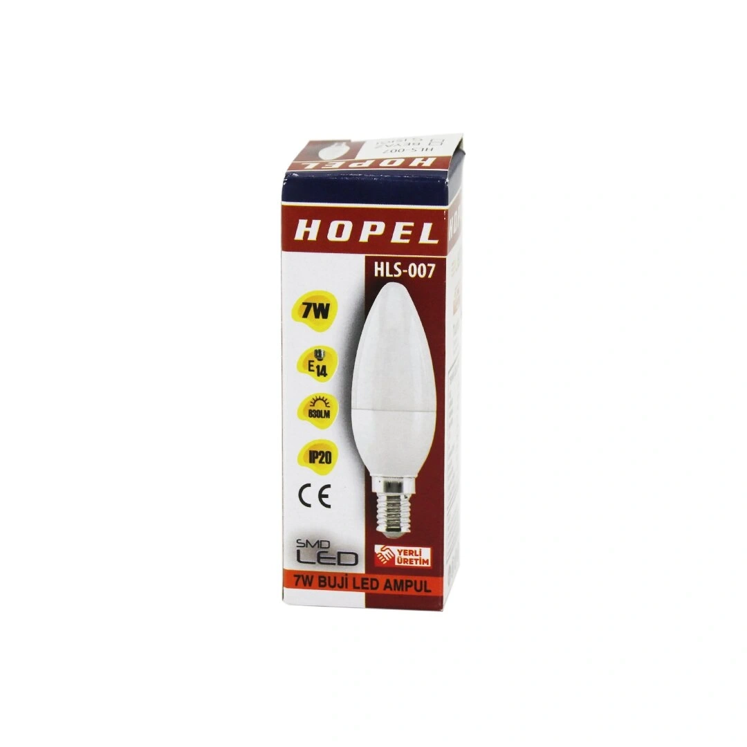 HOPEL HLS-007 ( 7W & E14 ) BUJİ LED ( MUM ) AMPUL ( 630LM )*200