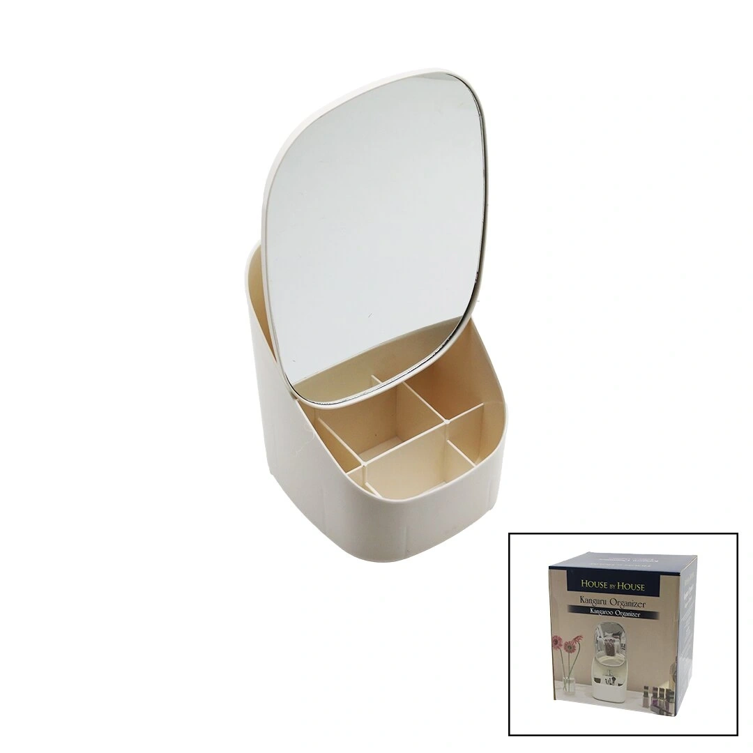HOUSE BY HOUSE UR-3500 (KANGURU) MAKYAJ ORGANİZER & TAKILIK (AYARLI AYNA=21X28CM & 9-BÖLMELİ ORG.=TBN:16.5X19 Y:8-15-22CM)*1