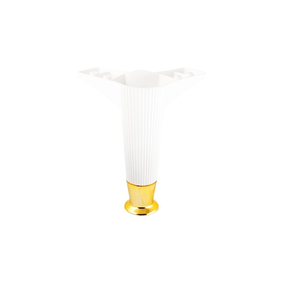 İBİCO-937 ( 12CM & BEYAZ & GOLD UÇLU ) PLASTİK MOBİLYA & KOLTUK AYAK*10X5