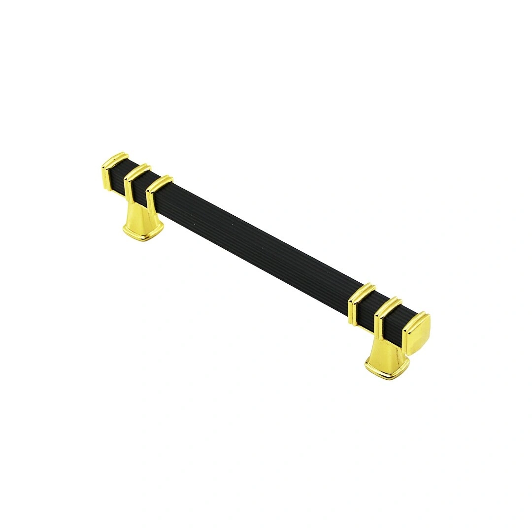 İBİCO-965 ( 12.8CM ) ( YÜZÜK ALTIN & KULP SİYAH ) ( KARE ) ÇEKMECE KULP*10X5
