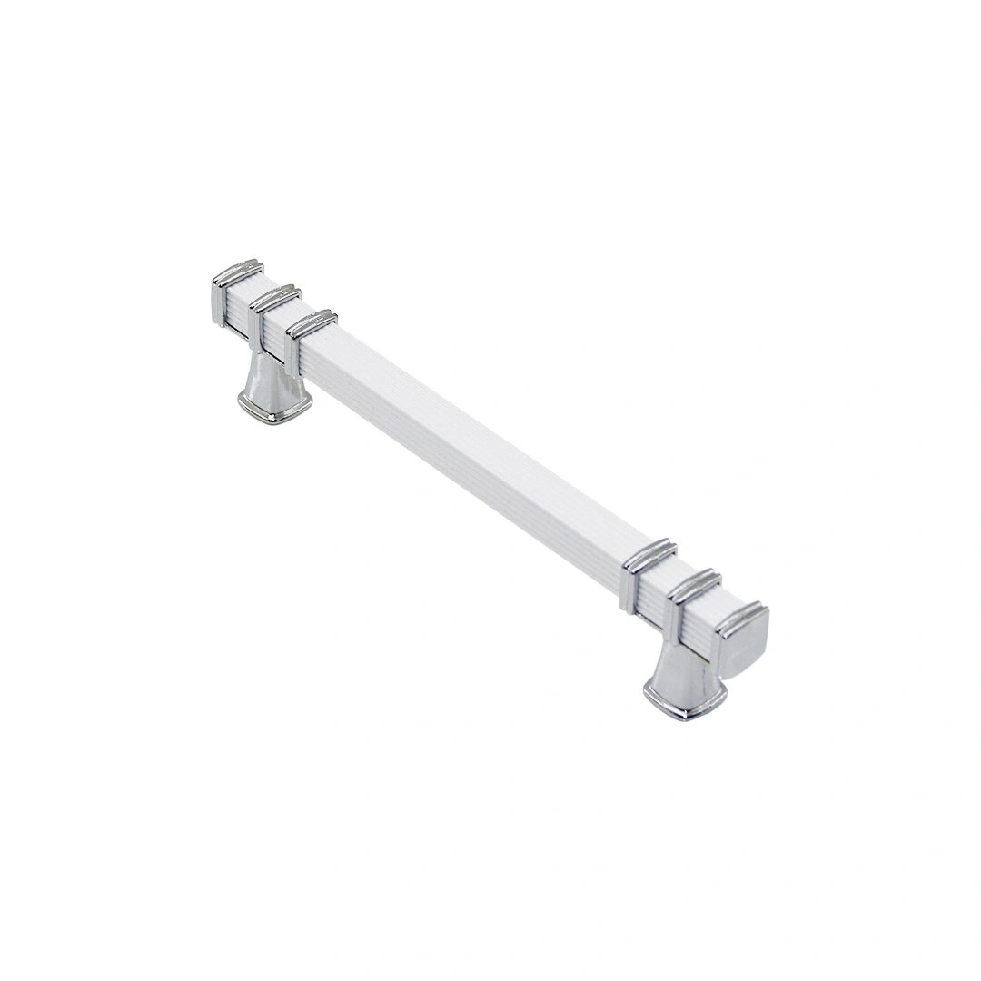 İBİCO-967 ( 12.8CM ) ( YÜZÜK KROM & KULP BEYAZ ) ( KARE ) ÇEKMECE KULP*10X5