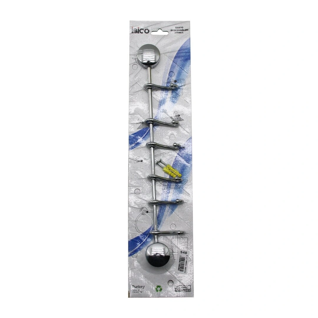İBİCO BANYO BNY-548 ( 6 KOLLU ) ( KROM ) BANYO ASKISI ( VİDALI MONTAJ )*50