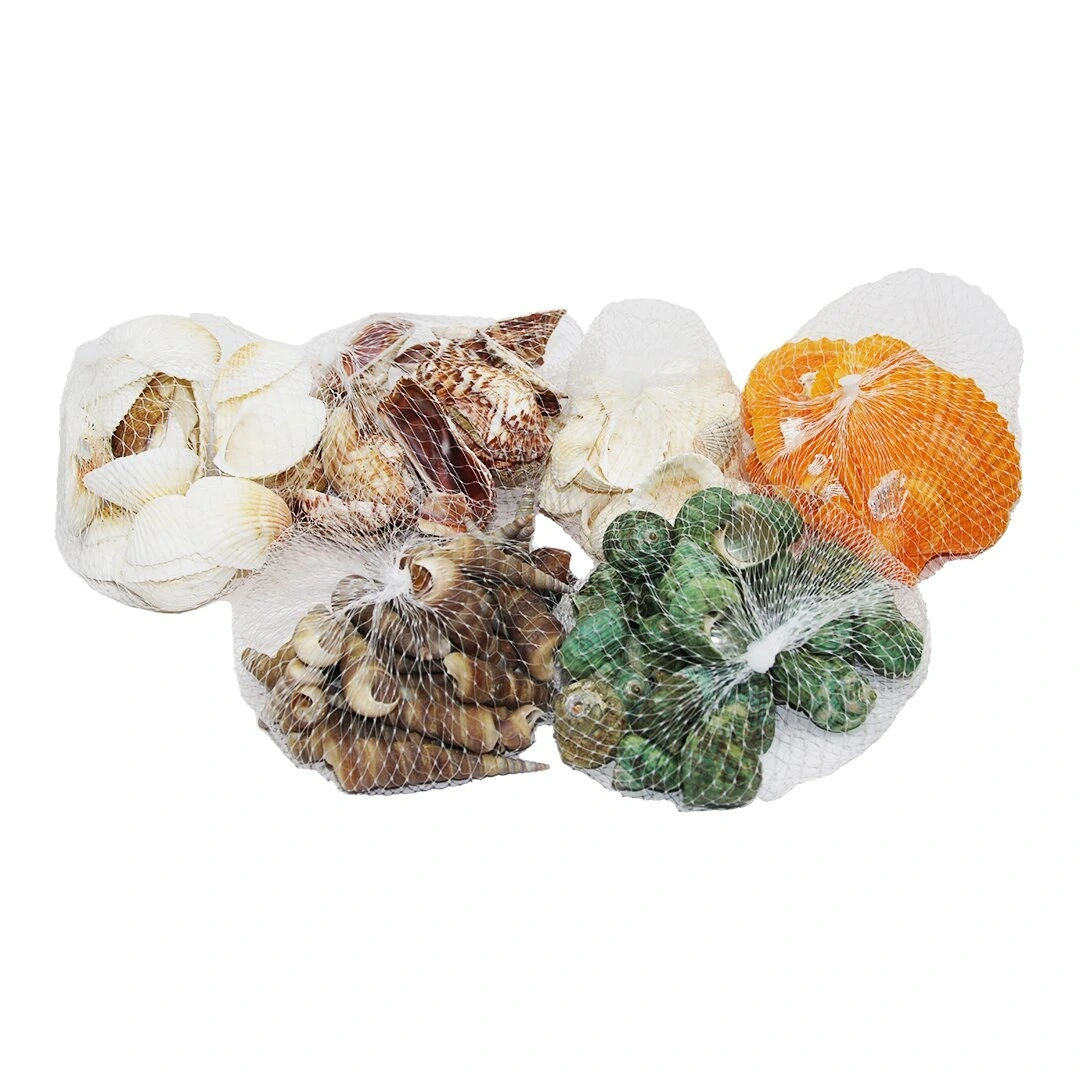 KRT NO-494 ( FİLELİ ) ( BEYAZ & RENKLİ MİX ) MİDYE DENİZ KABUK VAZO TAŞI*250