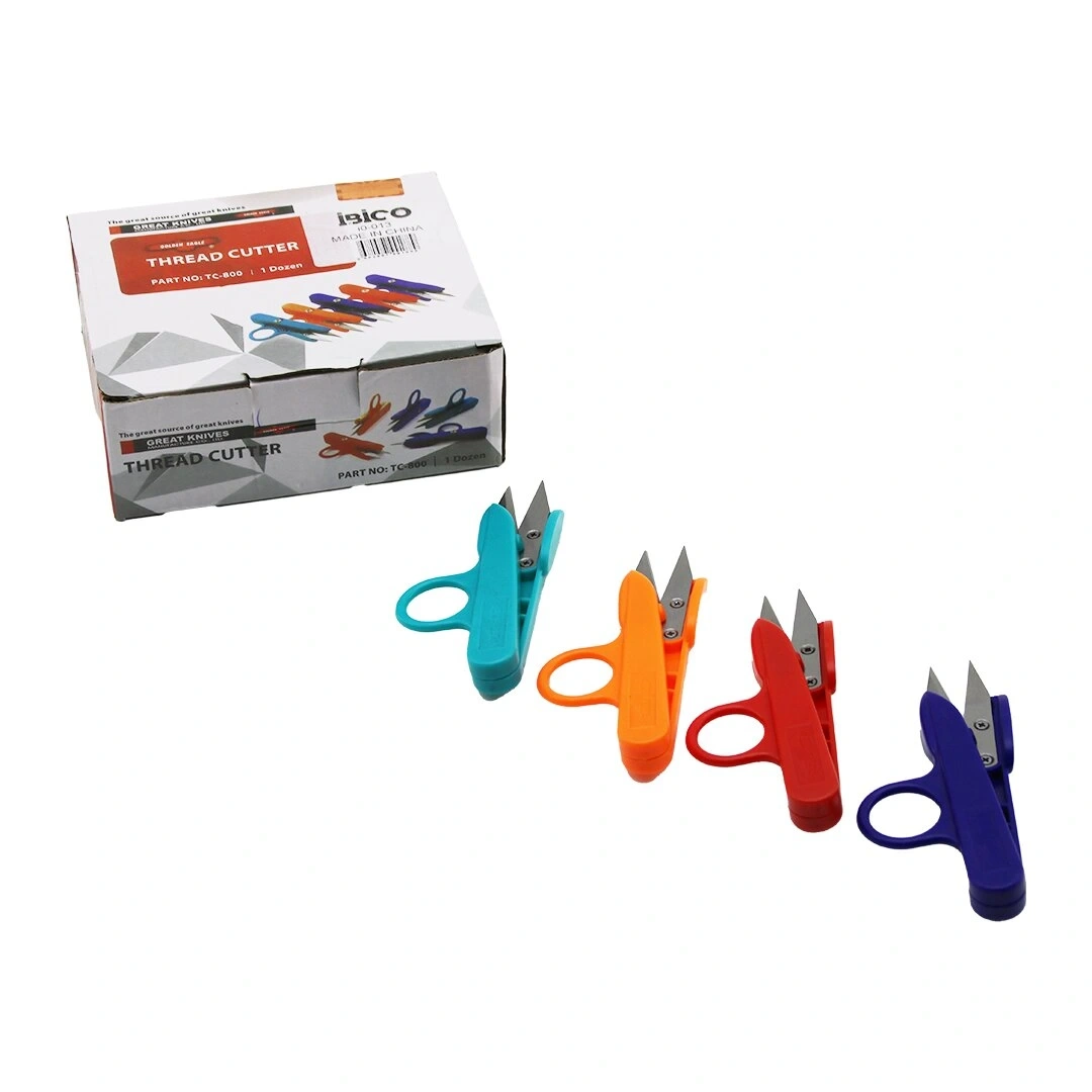 İBİCO İ20-013 GREAT KNIVES TC-800 TEKSTİL & İPLİK MAKASI ( RENKLİ PLASTİK SAPLI )*12X48