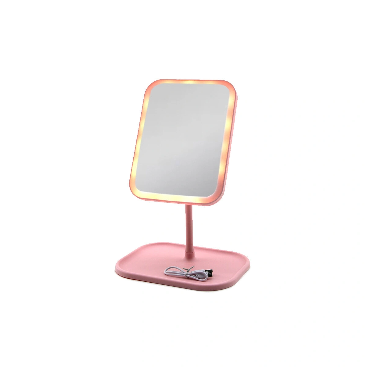 İBİCO İ11-017 ( DİKDÖRTGEN ) ( 7 ) ( LEDLİ & USB ŞARJLI ) MAKYAJ AYNASI ( 90° AÇI AYARLI ) ( TAKILI AYAK ) ( RENKLİ PLS )*60