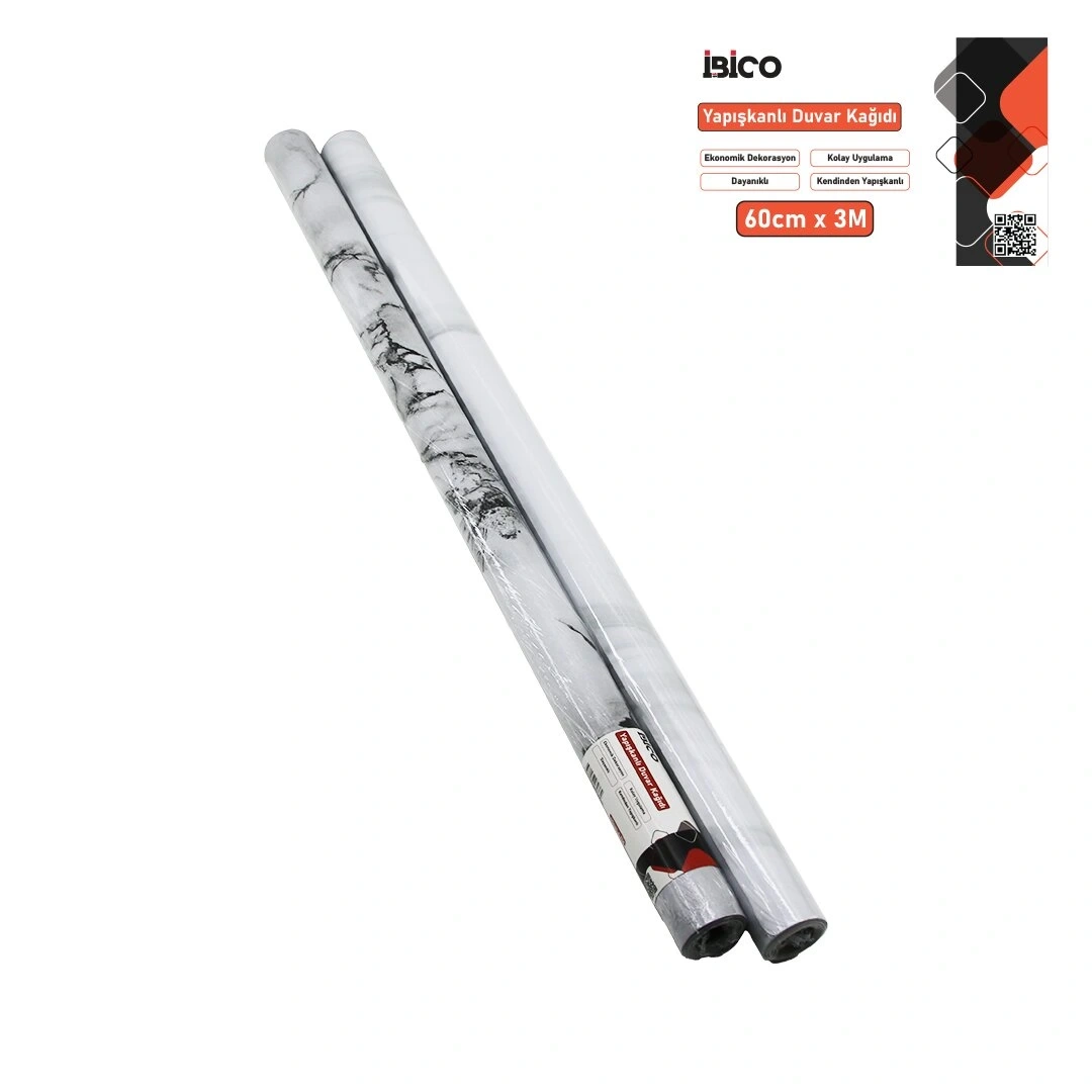 İBİCO İ13-076 ( 3MT X 60CM )( BEYAZ MERMER DESENLİ )( TEZGAH ÜSTÜ ) FOLYO STİCKER & DUVAR KAĞIT ( KENDİNDEN YAPIŞKANLI & EKO DEKORASYON & DAYANIKLI )*100