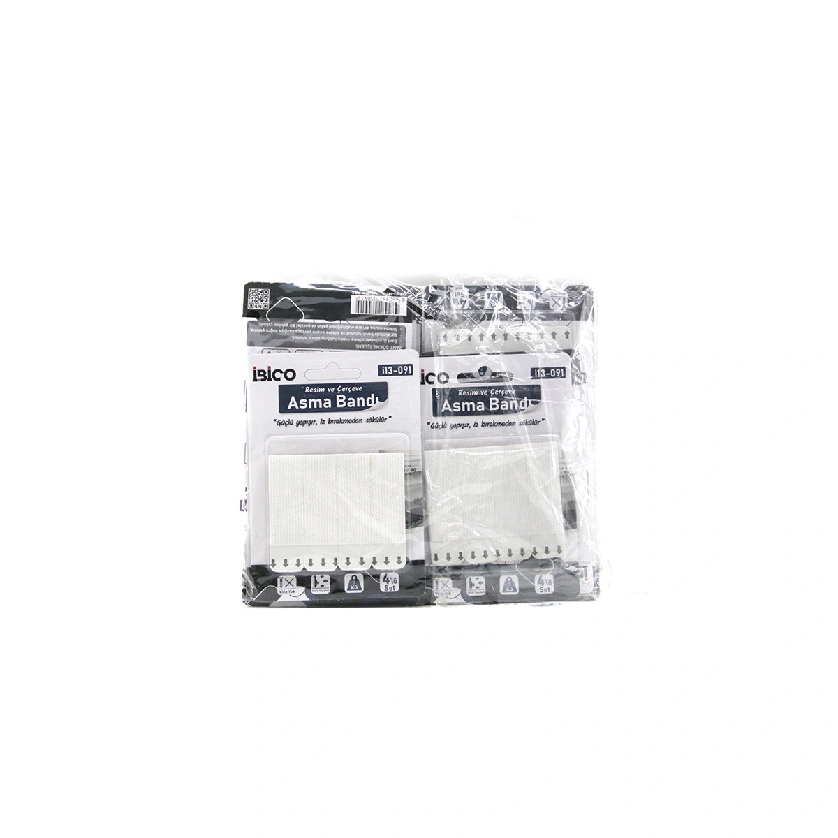 İBİCO İ13-091 ( 4PCS ) RESİM VE ÇERÇEVE ASMA BANTI ( 4LÜ SET=7KG.TAŞIMA ) ( ÇİFT TARFLI BANT ) ( GÜÇLÜ YAPIŞIR & İZ BIRAKMADAN SÖKÜLÜR )*24X12