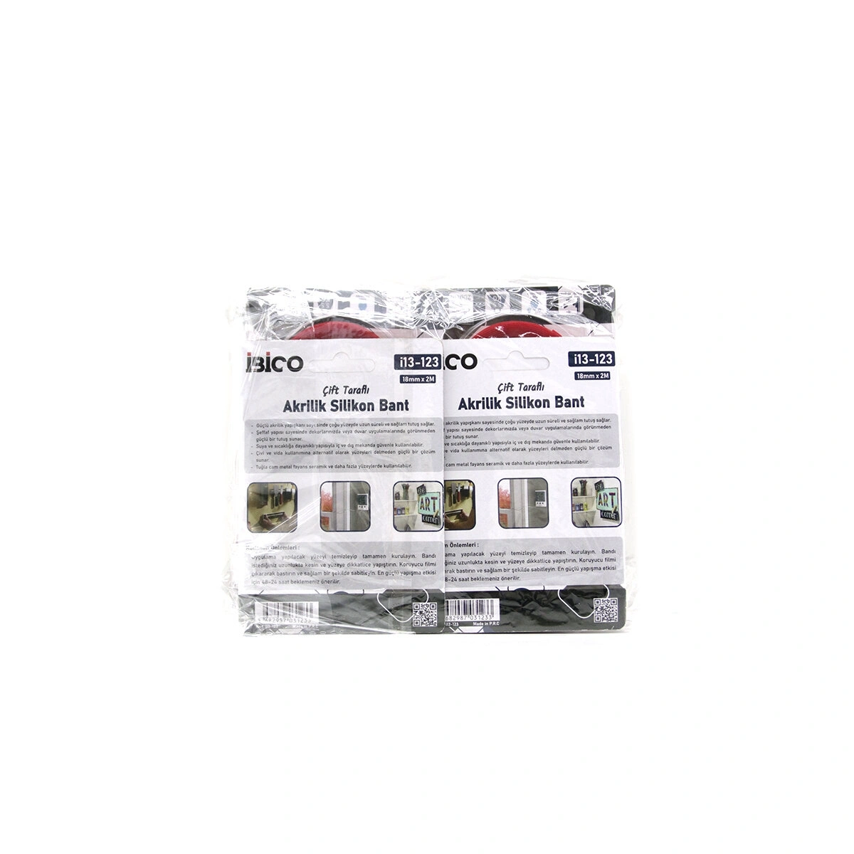 İBİCO İ13-123 ( 18MMX2MT ) VHB AKRİLİK SİLİKONİZE BANT ( ÇİFT TARAFLI BANT )*12X24
