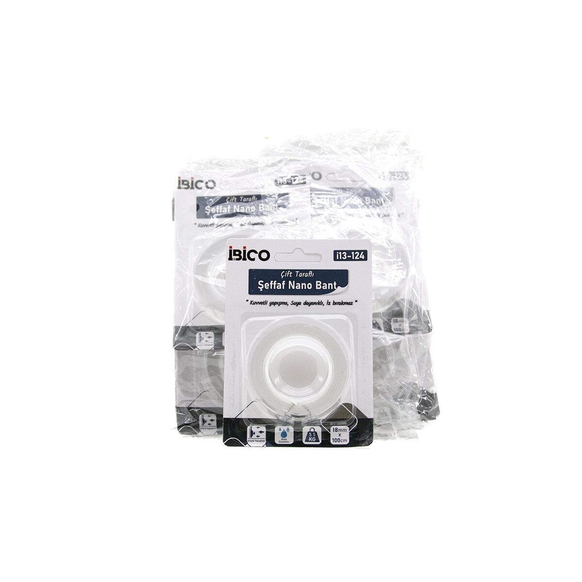 İBİCO İ13-124 ( 1.8CMX1MT ) ( NANO BANT ) ŞEFFAF ÇİFT TARAFLI ( MAX : 5.5KG )*12X24